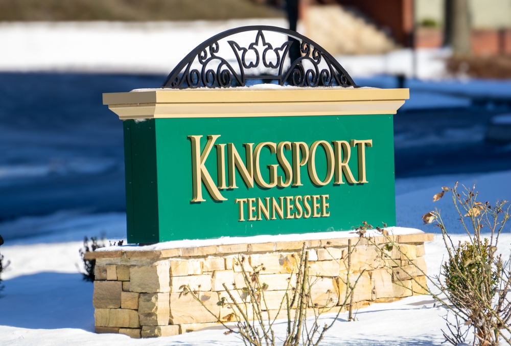 A public sign of Kingsport city Tennessee.